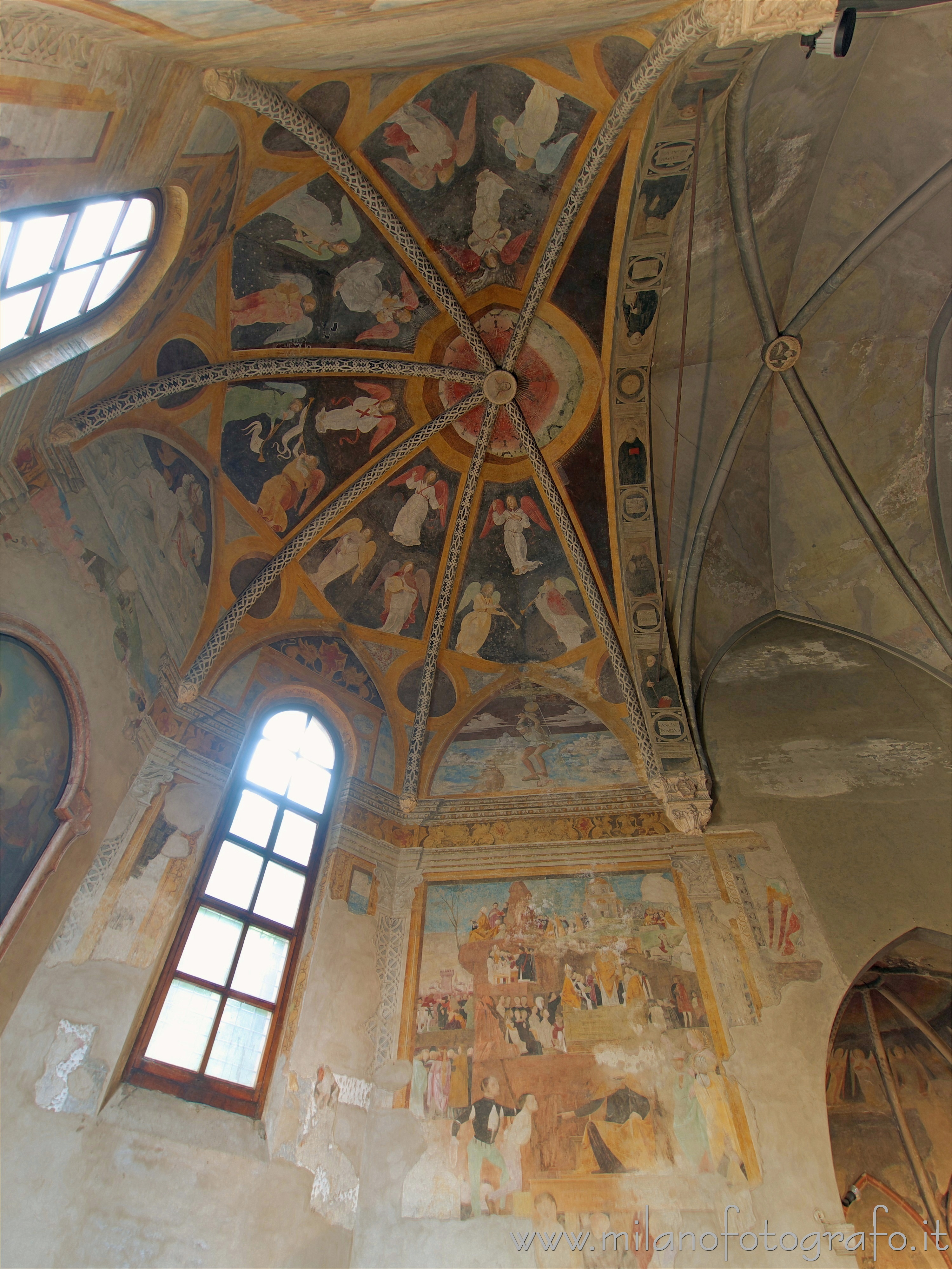 Milan (Italy) - Right wall and dome of the Grifi Chapel in the Church of San Pietro in Gessate